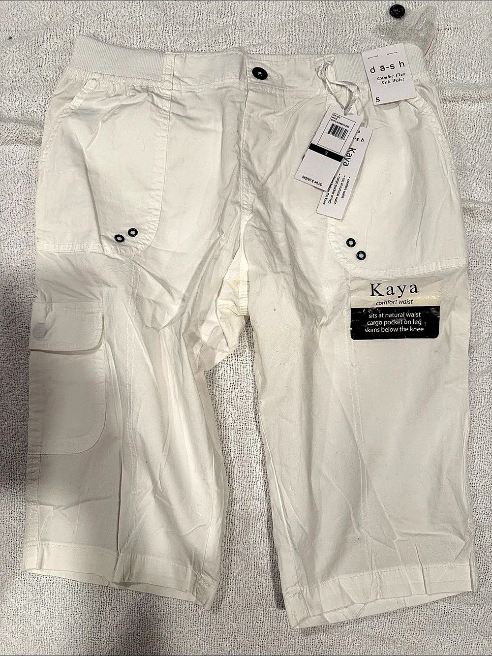 d a Small h Kaya Cargo Capri Pants White Size Small NWT